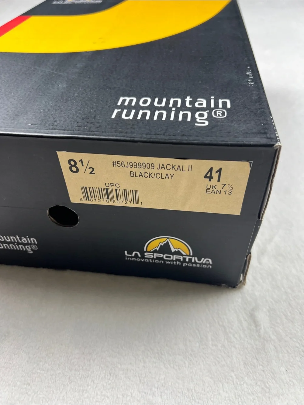 La Sportiva Jackal II Trail Running Shoes Black/Clay Mens 8.5 EU 41 NIB NWT